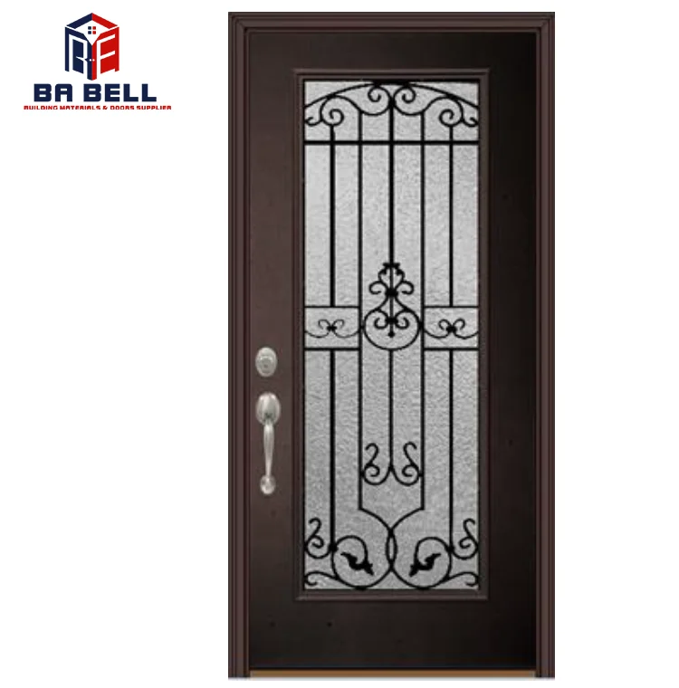 New Type Decorative Star Craft Glass MDF Melamine Board Doors House Smooth Finish Main Entrance External Door