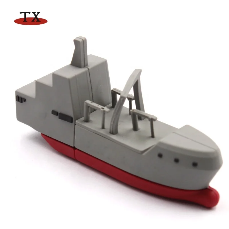 3D лодка сосуд яхта Форма Мягкая Резина ПВХ USB флэш-клипер Драйвер диск