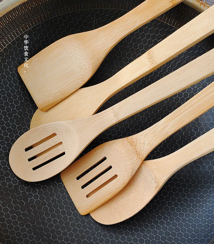 Kitchenware set Bamboo spatula wholesale non-stick frying pan spatula bamboo spatula cookware laser Carve a LOGO