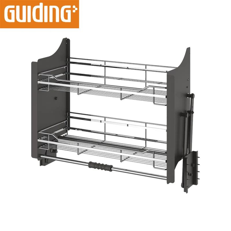 Guiding Pull out drawer multifunction wire basket in pantry cabinet