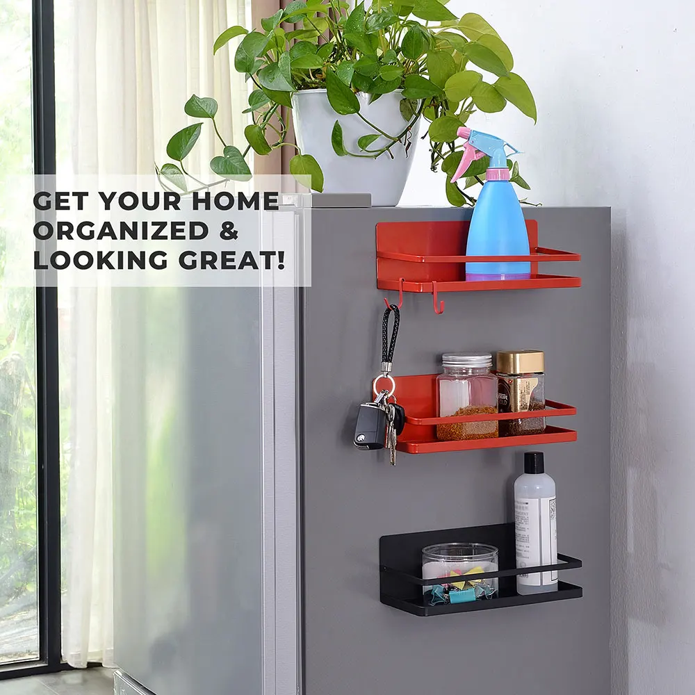 New Products Kitchen Wall-Mounted Spice Rack Stainless Steel & Aluminium Kitchen Holder Organizer With Vacuum Suction Cups