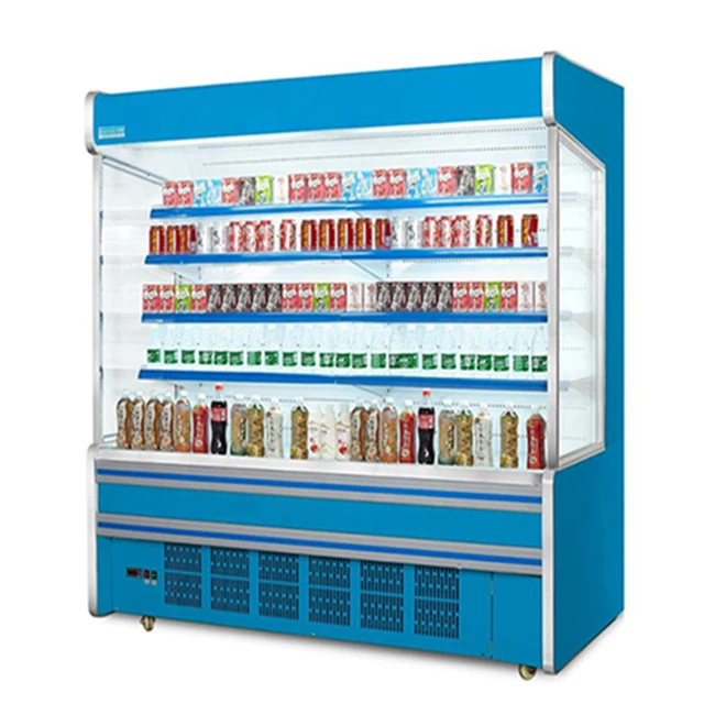 Commercial Factory Model A Built-in System Multi-Deck Open Freezer For Supermarket