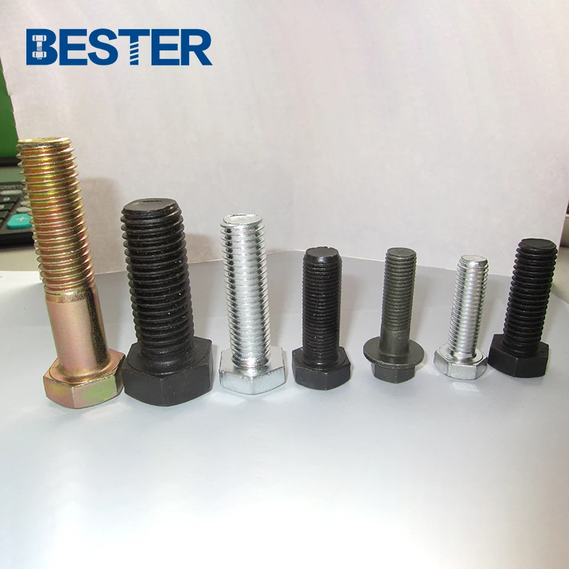 Ningbo fasteners din933 din931 GB5782 GB5783 white zinc imperial black hex bolt and nut 30mm m8 m9 m10 m16 m30 M75