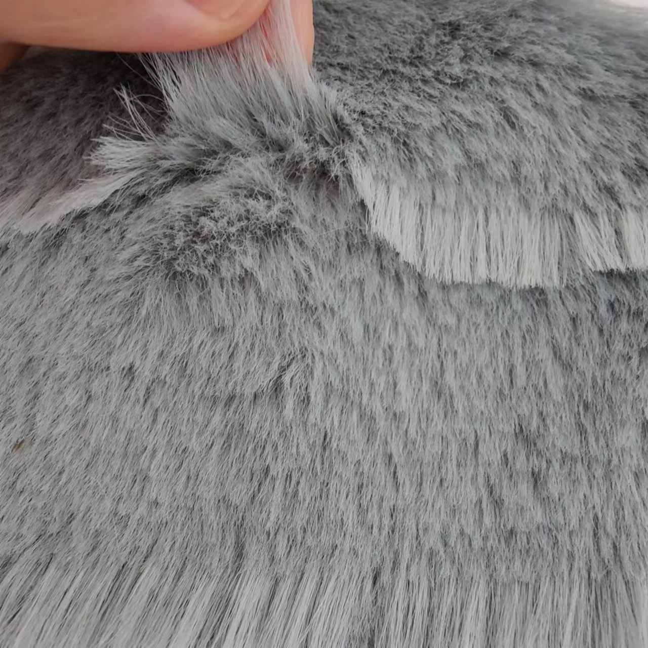 100% Polyester Knitted Jacquard Stripe Faux Rabbit Fur Fake Fur Faux Fur Fabric