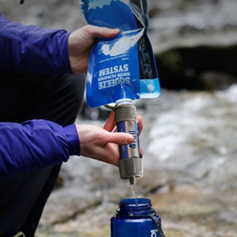 Outdoor Survival Portable Water Filter Straws Water Purifier Camping Hiking Emergency