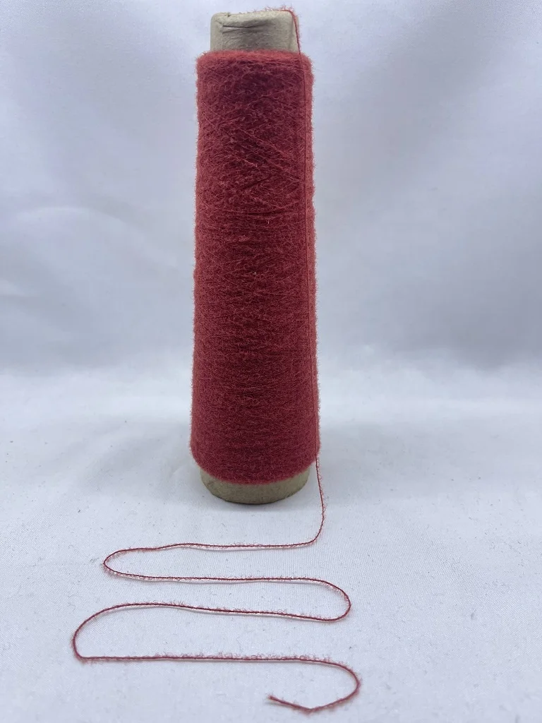 Wholesale Nylon 0.7 Peach Red Plush Fluffy Mink Fur Crochet Line Yarn For Knitting Machine