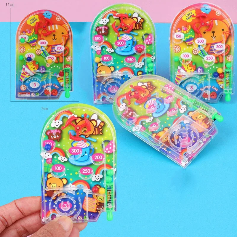 HS Medium Pinball Plate Score Machine Creative Children Pinball Board Game Cartoon Handheld Game Machine Toy Maze