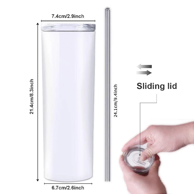Вакуумная Изолированная кофейная чашка из нержавеющей стали объемом 20 унций, сублимационные тонкие стаканы с крышкой и соломинкой