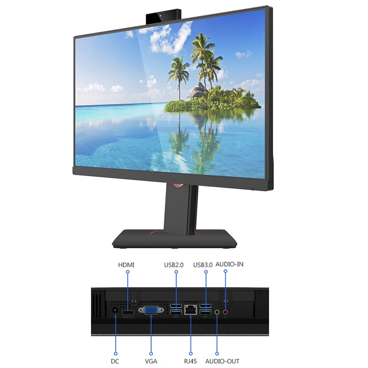 Port customization 24' ips J1900 I3 I5 I7 AIO PC New Fanless  PC Embedded  Screen All In One pc