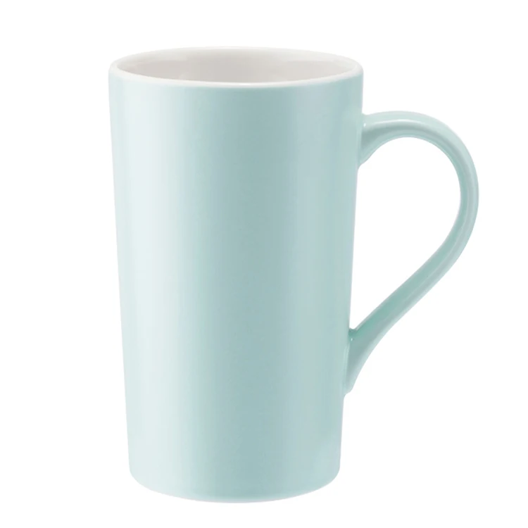 Wholesale custom oversize color glazed pink ceramic coffee mug with handle