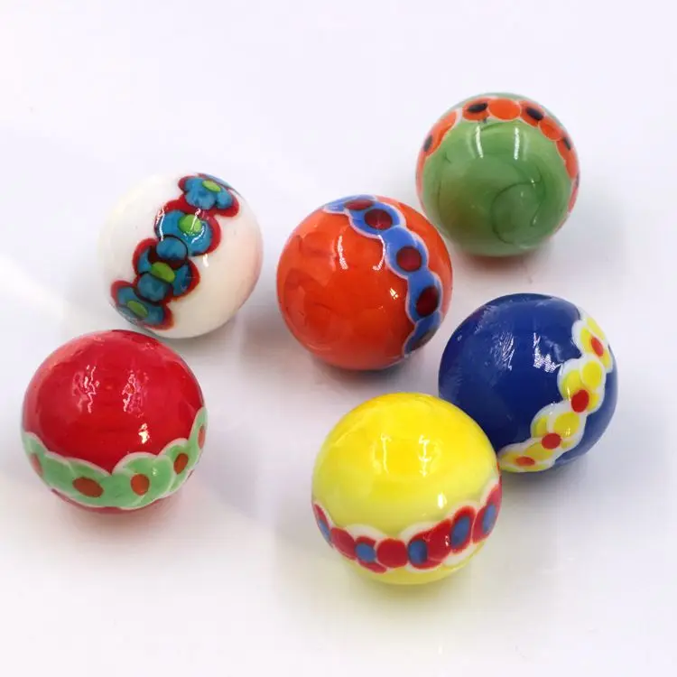 
Customized Wholesale 25mm Round Colored Mixed Murano Toy Glass Marble Balls 