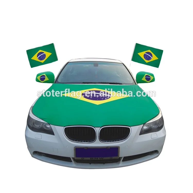 
Brazil car hood cover flag, car flag engine hood cover,car cover flag for advertisement 