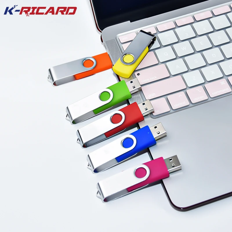 Custom Swivel USB Flash Drive 2.0 Plastic Metal Pendrive Color Usb Stick 4Gb 8GB 16GB 32GB 64GB 128GB