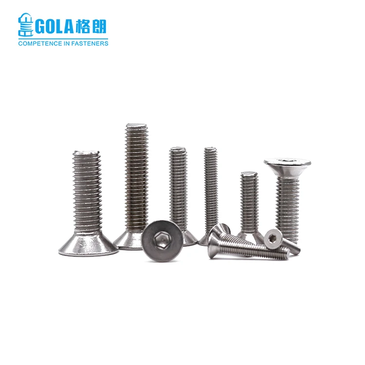 M5 M6 M8 M10 M12 304 316 stainless steel flat head hex socket machine bolt