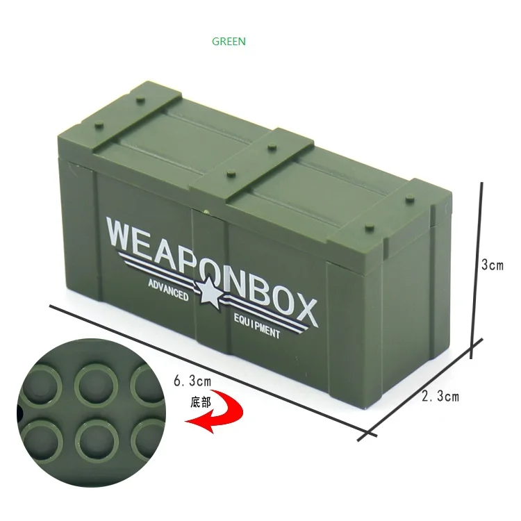 Factory Wholesale World War II Army Military Weapons Kit Building Blocks Plastic Medicine Box Gun Soldier Accessories