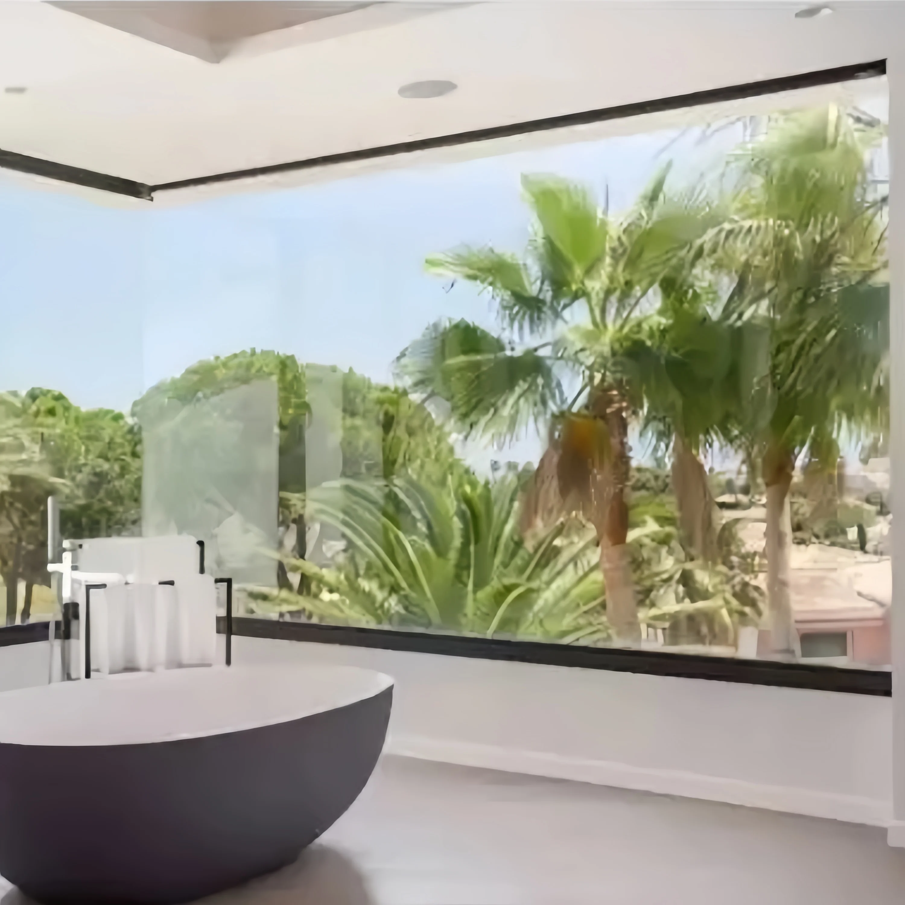 Customized Tempered Glass Windows Cheap Price Big Picture Black Window Panoramic Window Floor To Ceiling Fixed Window for sale