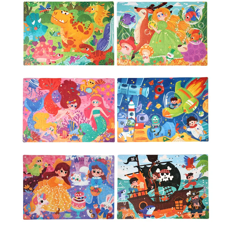 2024 new products Custom 60-piece paper cartoon puzzle Montessori creative puzzle toy puzzle set for kids gifts boys & girls CE