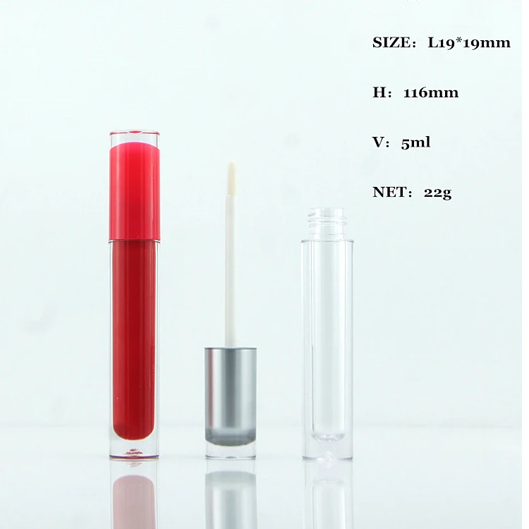 hot selling stock ready to ship 5 ml empty mini lovely color lid lip gloss tube with applicator