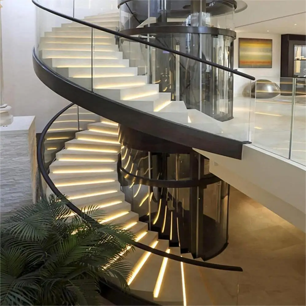 GUCI Sensor Led Strip Marble Stair Motion Detection Control Stone Custom Modern Villa Indoor
