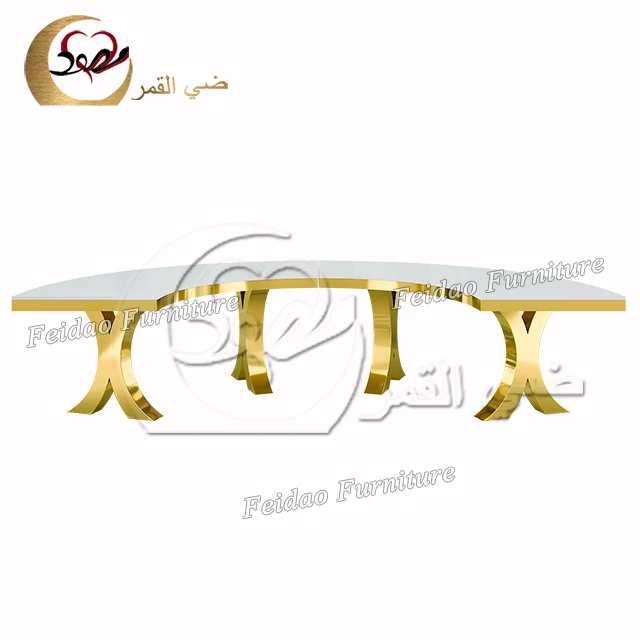 Dining Restaurant S Shape Glass Top Circle Shape Luxury Wedding Table