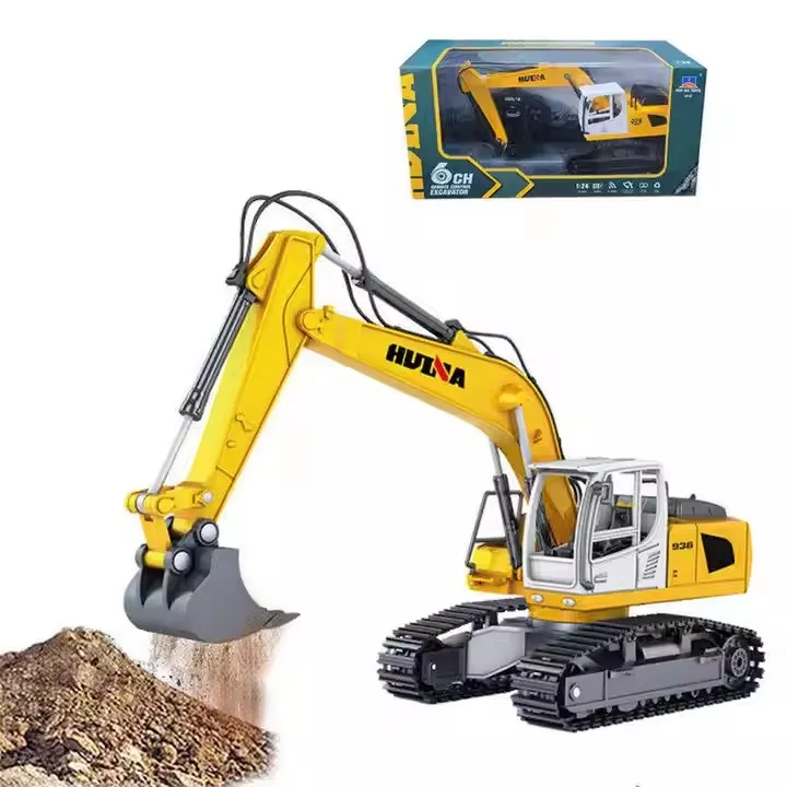 Самый дешевый экскаватор Huina 1516 1/24 RC 6-канальный инженерный строительный автомобиль звуковая детская модель игрушки для мальчиков