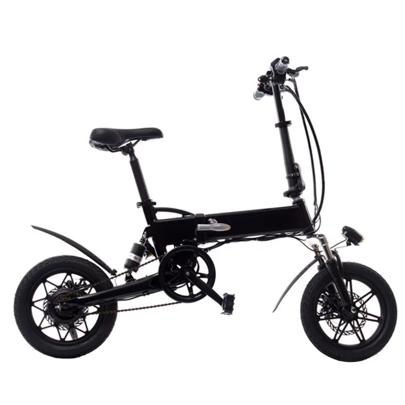 14inch folding e bike battery cheap electric moped bike with seat electric bicycle with front LED light