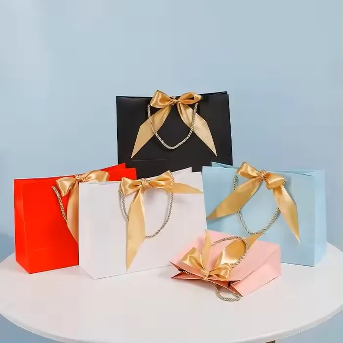 Custom Your Own Logo Art Shopping Gift Bag For Small Business Paper Gift Bags Packaging Bags For Shoes And Clothing
