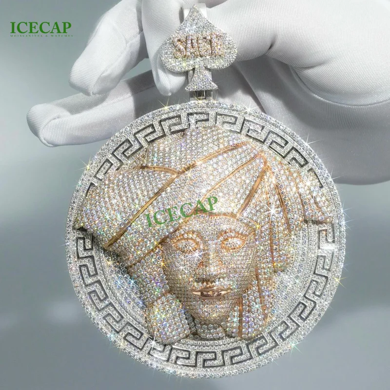 Passes Diamond Tester Custom Hiphop Pendant Ice out Sterling Silver 18K Gold Plating Moissanite Letter Name Pendant