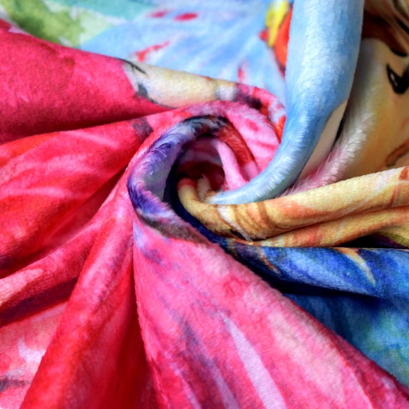 custom carton design printing minky fabric Flannel Coral velvet Lamb cashmere Crystal velvet squish plush fabric