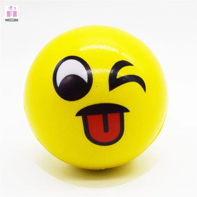 Promotional Anti Stress Squeeze Toys Smiley Stress Ball Custom Shape For Gifts And Premiums