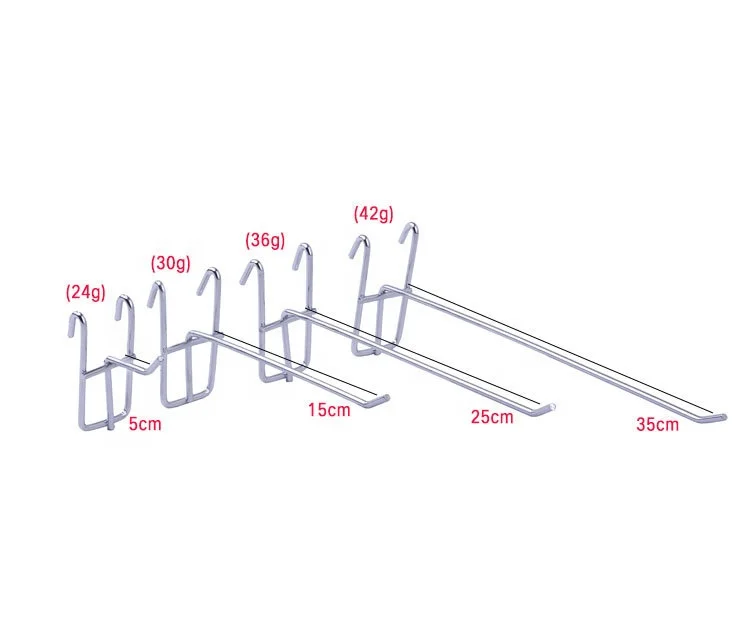 retail store best sale supermarket metal chrome display hook for gridwall accessory