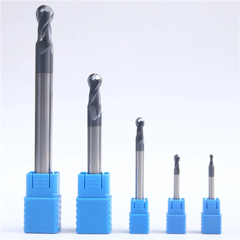 mingtaishun hrc45 2flutes tungsten cnc carbide ball nose end mill