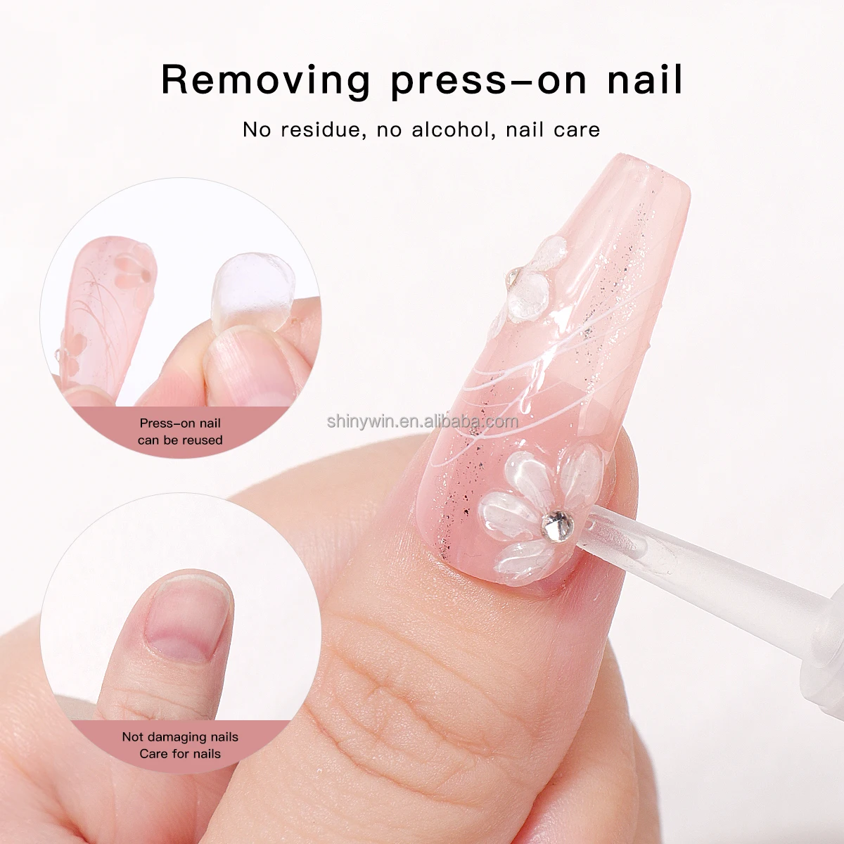 Custom Logo Quickly 3ml Nail Glue Easy Removal Press Type Pen Design Liquid Press On Nail Remover for Nail Tips Acrylic Adhesive