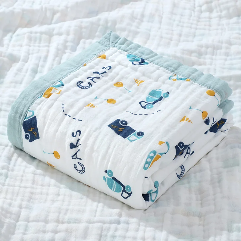 6-Layers 100% Cotton Muslin Soft Absorbent Baby Bath Towels Baby Muslin Blankets