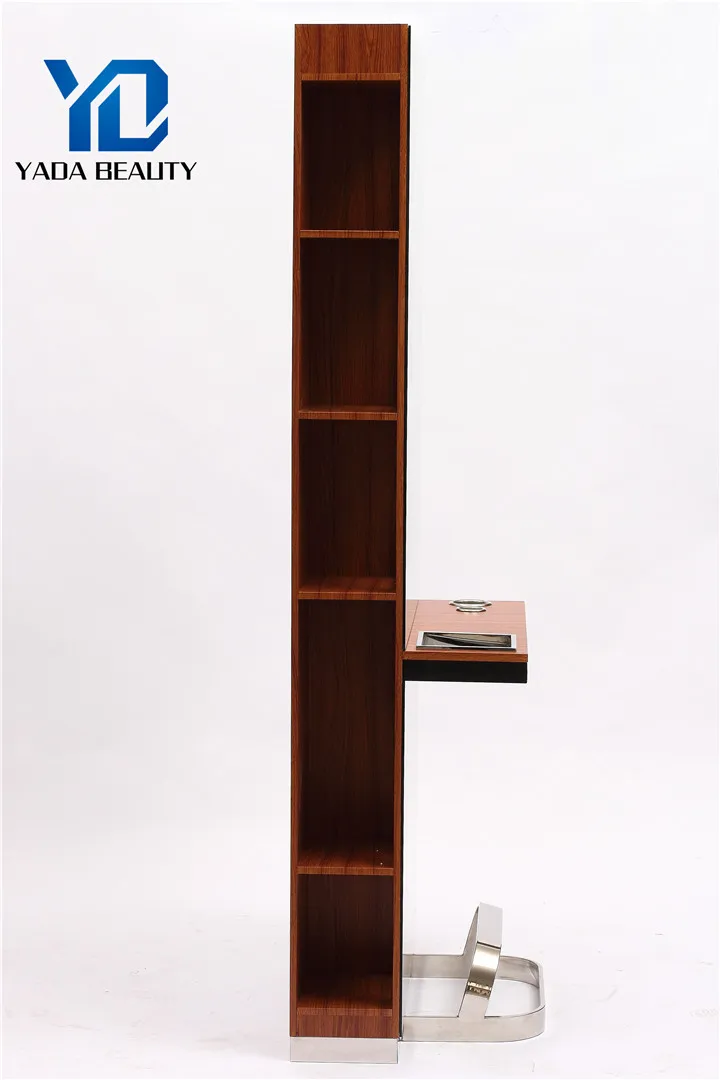 Guangzhou cheap luxury makeup salon furniture two sides hairdressing styling mirror salon station with dryer holder