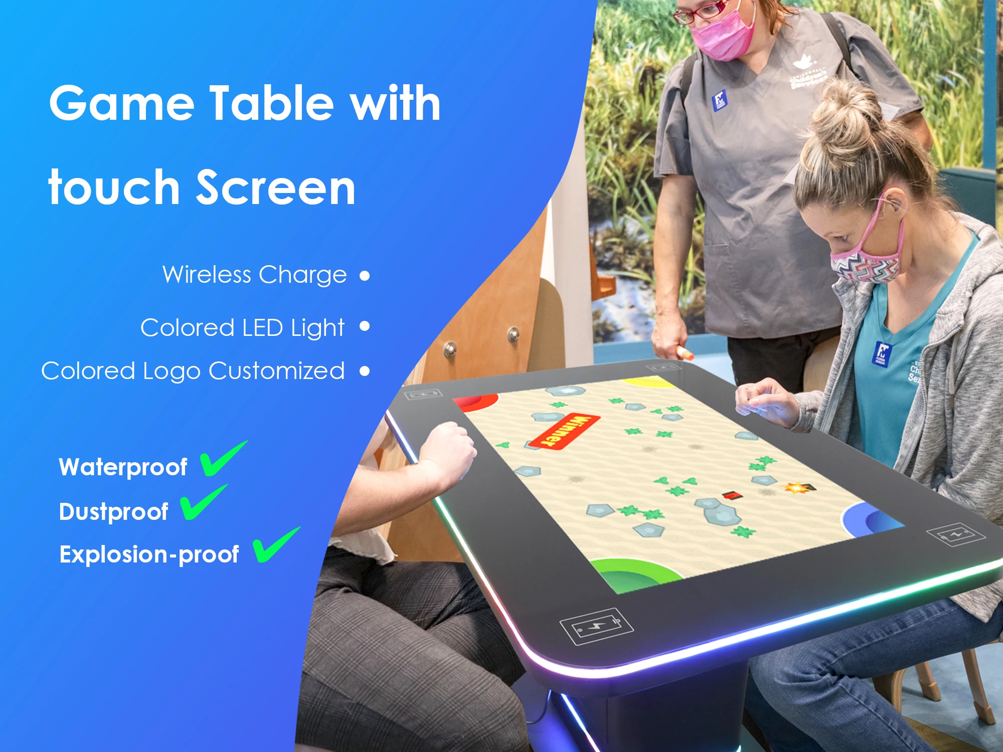 43-Inch Android LCD Touch Screen Multi Table for Interactive Advertising Games