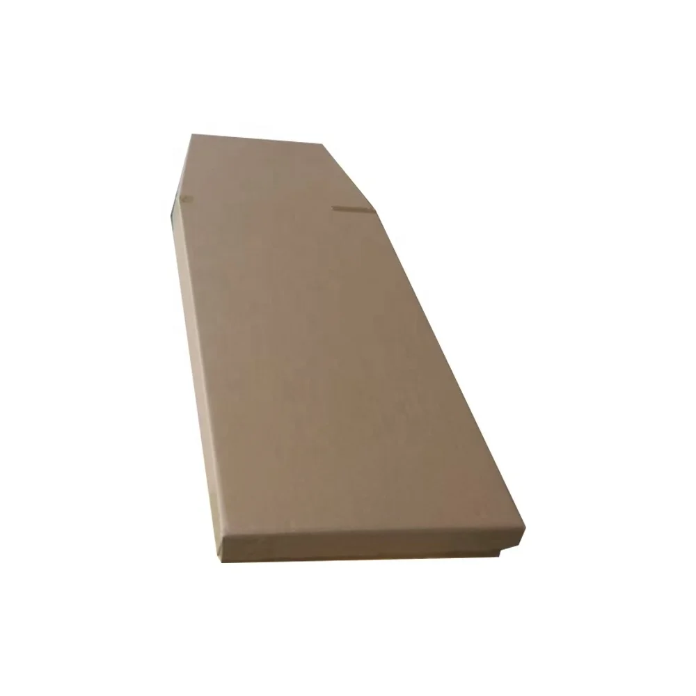 European Style Corrugated Paper Cardboard Box Adult Cremation Coffin Manufacturer Foldable Use