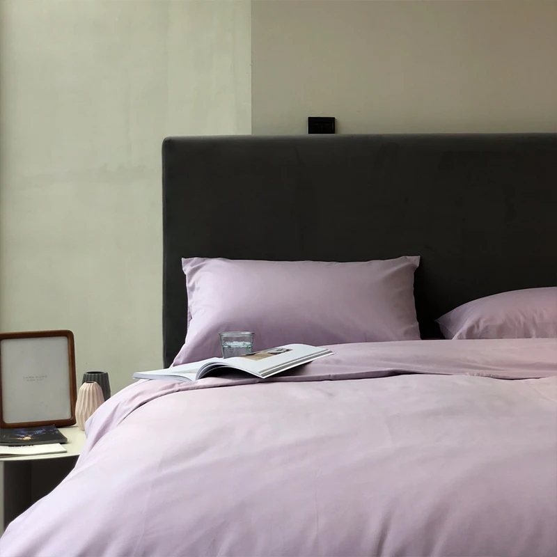 Home Textile Life Comfort  Double Single Soft Cotton King Size 100% Cotton quality bed sheet set purple