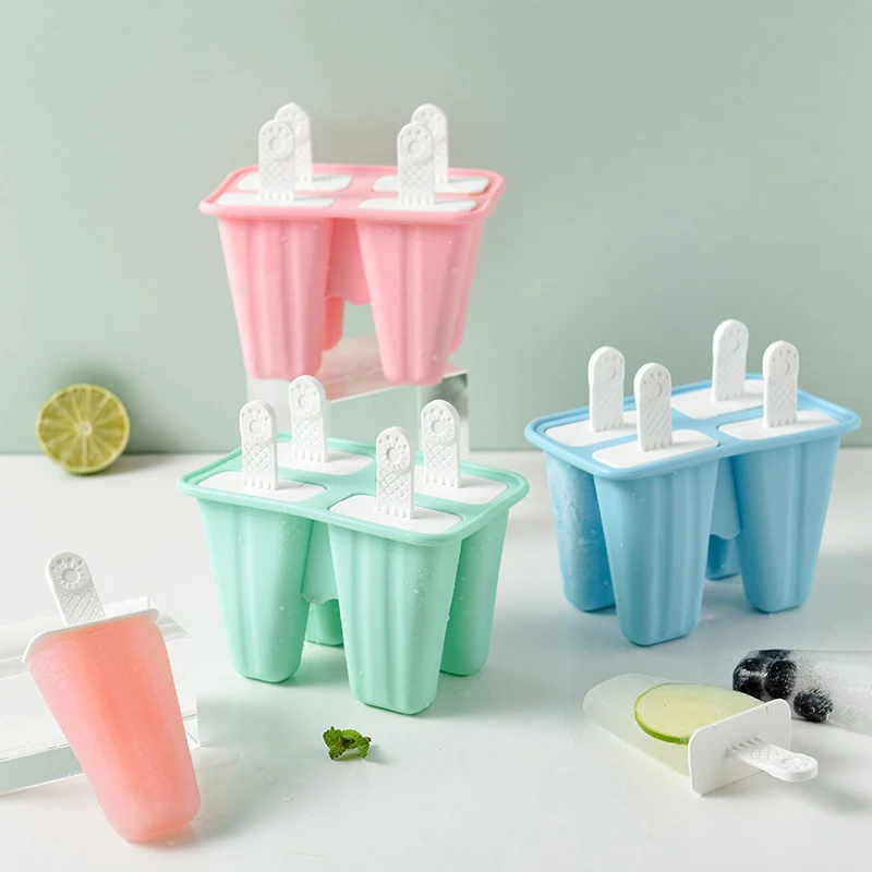 New food grade silicone 4/6 /12cavity  Popsicle mold ice cream mold ice cream cartoon ice cream grinder convenient and practical