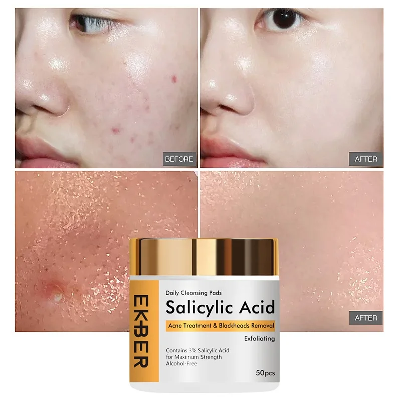 Salicylic Acid Pads Natural Skincare Brightening Whitening Shrink Serum Remove Black Head Treatment Face Patch Anti Acne