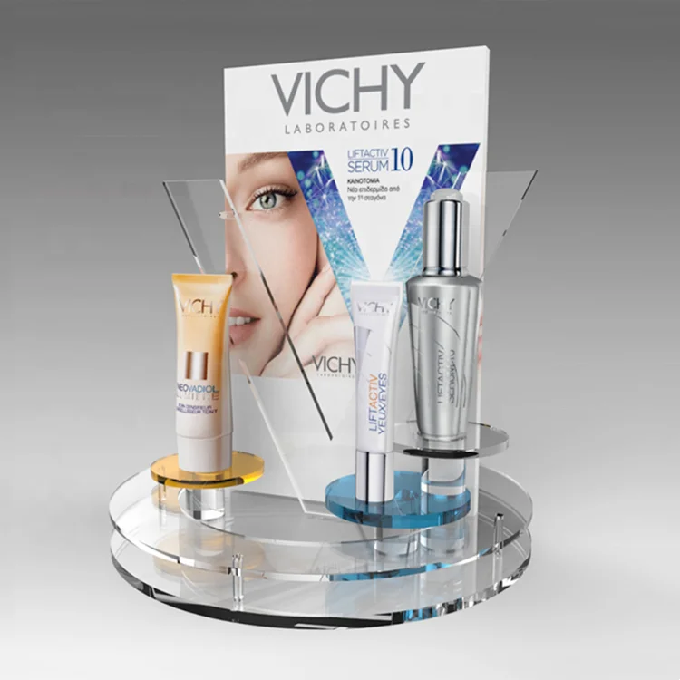 OEM retail luxury acrylic organizer holder rack display stand for cosmetic makeup skin care products