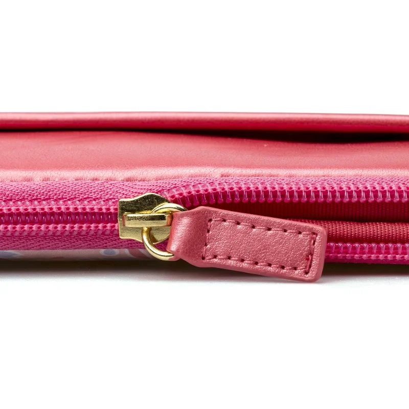 Wholesale Customized Logo PU leather  Fabric Print Bags  Laptop Sleeve Computer Case Zip Bag For Women