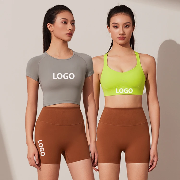 Ropa Deportiva OEM Factory Women 2 Piece Tight Gym Clothing Workout Short Sets Custom High Quality Yoga Set