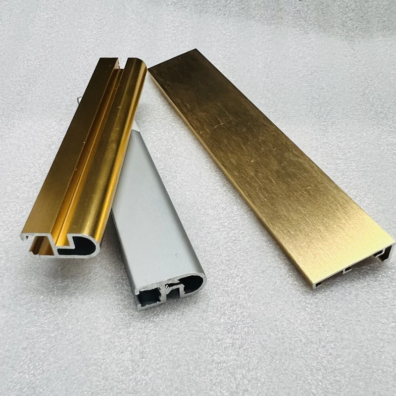 bending round square wall mounted picture photo mirror frame brush gold color extrusion aluminum profile
