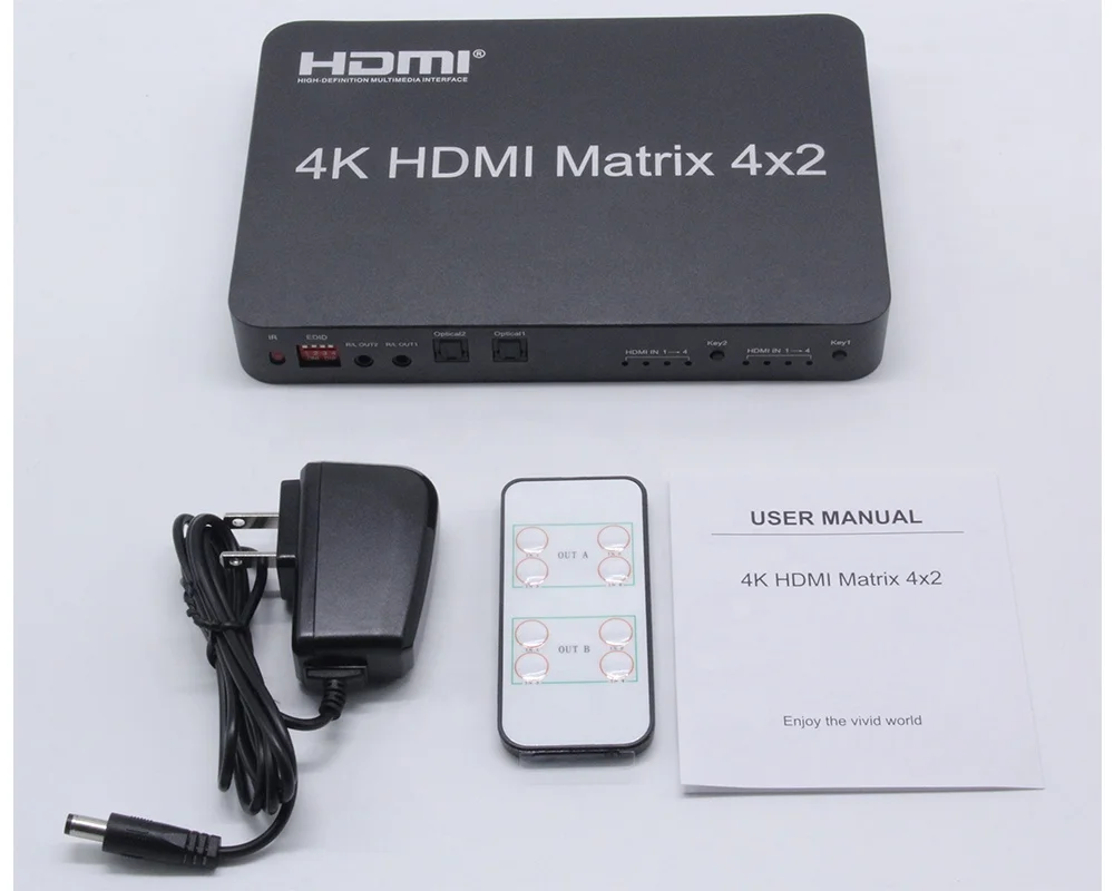 
1.4V 4Kx2K HDMI Matrix 4x2 with audio output 