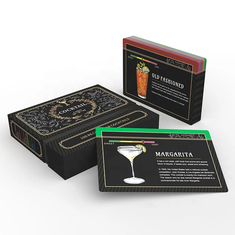 Custom Printed Cocktail Recipe Flash Cards Custom Printing Services Flash Card