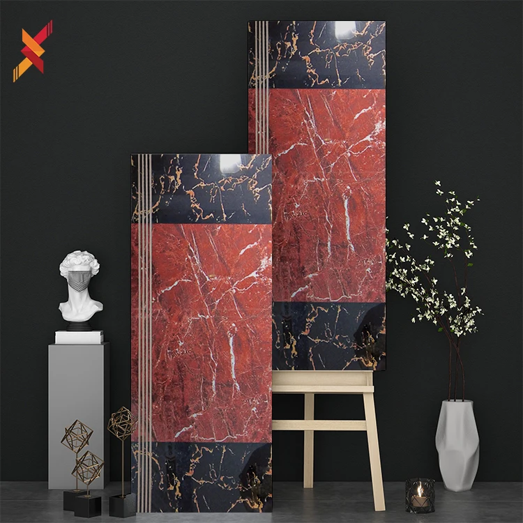 Philippines red marble polished glazed porcelain floor exterior non slip ceramic stairs tread tile