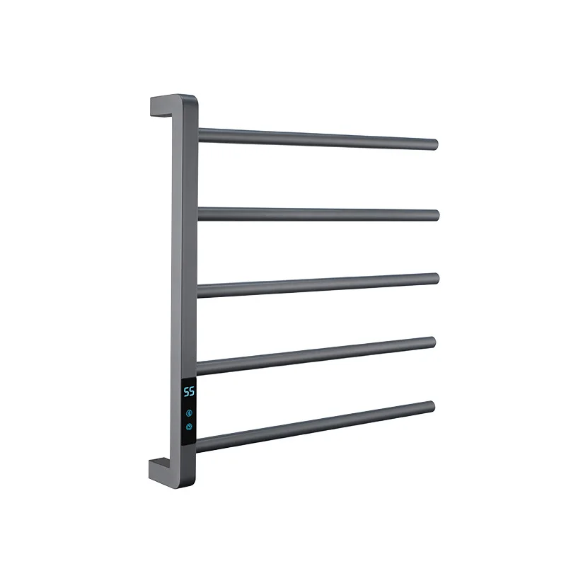 Electric Heated Towel Rack with Storage Rack  Rotating Towel Warmer Wall Mounted Drying Rack Stainless Steel Towel Warmer 5 bars