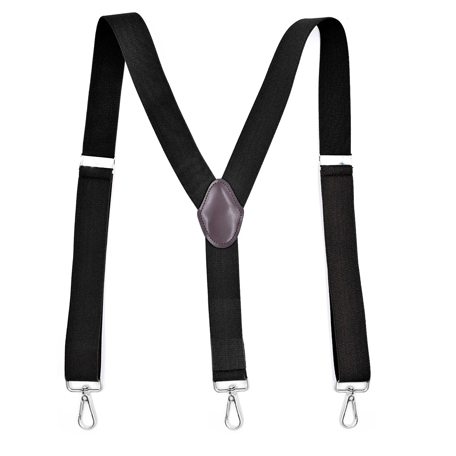 Clasp 47inches Black Suspenders for Men Pants Adult Suspender Y Shirt Cotton Elastic Hook Women Larger High Braces 2.5x120cm
