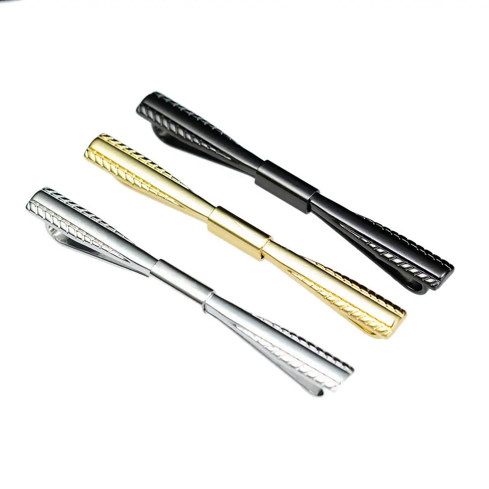 New design collar buckle three colors luxury copper close pin simple handmade tie clip for men